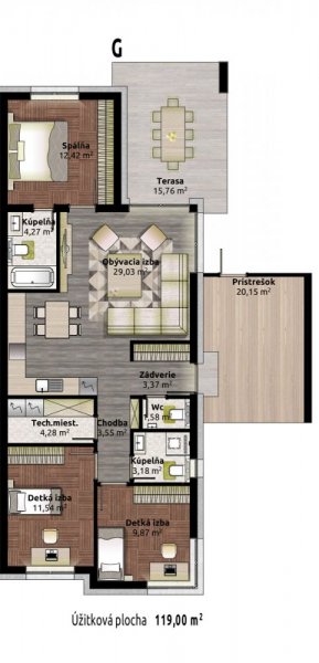 4 izbový dom G